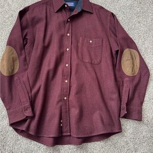 Pendleton Trail Maroon and Brown Casual Button Down Shirt. Men’s medium